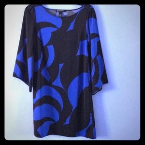 Blue mod dress with bell sleeves